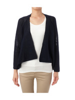 前開きコットンニットカーディガン/ネイビー系(093)