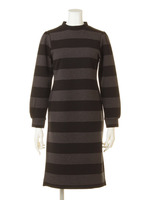 【ROSE BUD】HIGH/N TUCK/S DRESS/BLK/CHAR