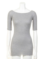 【Sov.】シルクコットン丸胴テレコカットソー/グレー