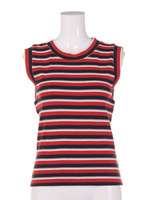 スパンリブボーダーノースリーブP／O/柄ORG