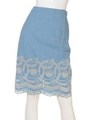 デニムレースタイトスカート/ブルー