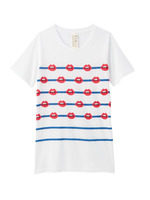 EDWARD EDWARDボーダーリップTシャツ/ホワイト(301)