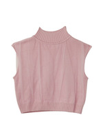 tulle knit nosleeve/black