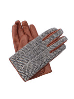 ウール素材×羊革コンビネーショングローブ/ブラック(219)