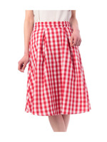 ギンガムチェックフレアースカート/ワインレッド(263)