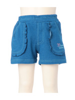 バックリボン刺しゅうポケットショートパンツ/ブルー系(090)