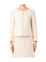 フェイクパールツイードジャケット/ベージュ系(451)