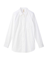 レース切り替えフライフロントシャツ/ホワイト(003)