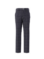 手描きチェックプリント スラックス/ブルー系(194)