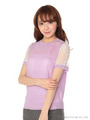 袖レース半袖プルオーバー/ラベンダー