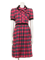 MILSチェックSSレトロワンピース/RED