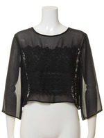 [Balcony and 'Moon' Bed]レースシフォンブラウス/OWHT