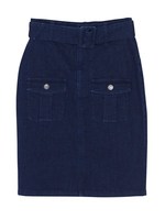 アウトポケットタイトデニムスカート/インディゴ