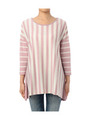 ストライプAラインドルマンカットソー/ピンク系(371)