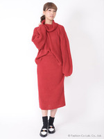 タイトニットスカート/ボルドー