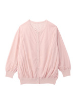 チュールレースニットカーディガン/ピンク系(070)