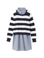 ニット+シャツワンピースセット/ネイビー(393)