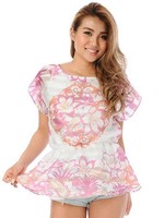 パネル柄チュニック/PINK