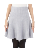 ヘリンボンニットフレアスカート/ライトブルー(391)