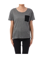 配色デザインプルオーバーTシャツ/グレー系(012)