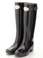 HEART BUCKLE RAIN BOOTS/BLACK