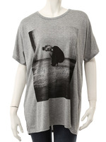 【CEDNIE】フォトプリントTシャツ/グレー