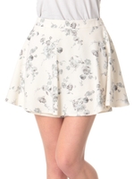 ジョーゼット花柄キュロット/シロ