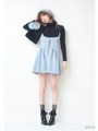 フリルタートルカットソー/BLUE