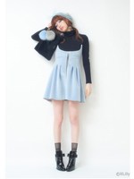 フリルタートルカットソー/BLUE