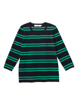 ボーダーコットンニット/グリーン(322)