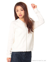 レース切替裏毛ブルゾン/Light Yellow