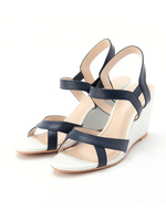 細ベルトウエッジサンダル/ネイビー(593)