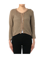 麻混トリミングニットカーディガン/ベージュ系(053)