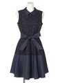 DENIM×LACE OP/ネイビー
