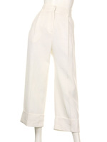 【Omekashi】グログランクロップドパンツ/オフホワイト