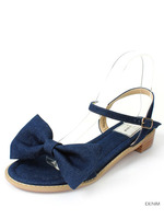 【camille bis RANDA】リボンフラットサンダル/CHARCOAL