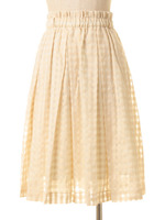 シアーギンガムスカート/ベージュ