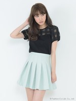 ジョーゼットプリーツスカート/ライトグリーン