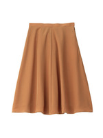 ミディ丈デシンフレアスカート/ブルー系(092)