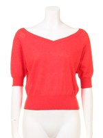 【DUO】 オフショルVネック半袖KT/グリーン