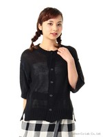 コットンリリーニットカーディガン/ネイビー