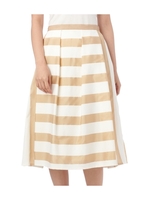 サイド切り替えビッグボーダースカート/ベージュ(352)