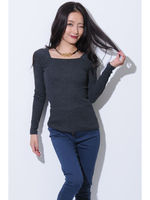スクエアネックフィットTOP/WHITE