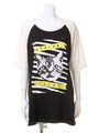 ラッキーキャットラグランTシャツ/ブラック