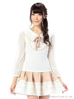 【LIZ LISA】衿プリントトップス/ブルー