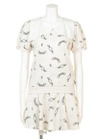 エンジェルカラー総柄プリントSETUP/パープル