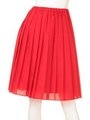 ゴムばきプリーツスカート/レッド