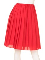 ゴムばきプリーツスカート/レッド