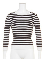 シンプルリブニット/ボーダー