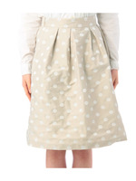 ドット柄ミディ丈フレアスカート/ライトベージュ(051)